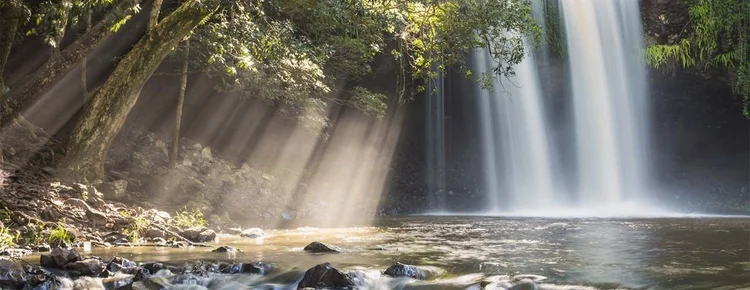 Rainforest waterfall in the Byron Bay hinterland on a northern east coast program