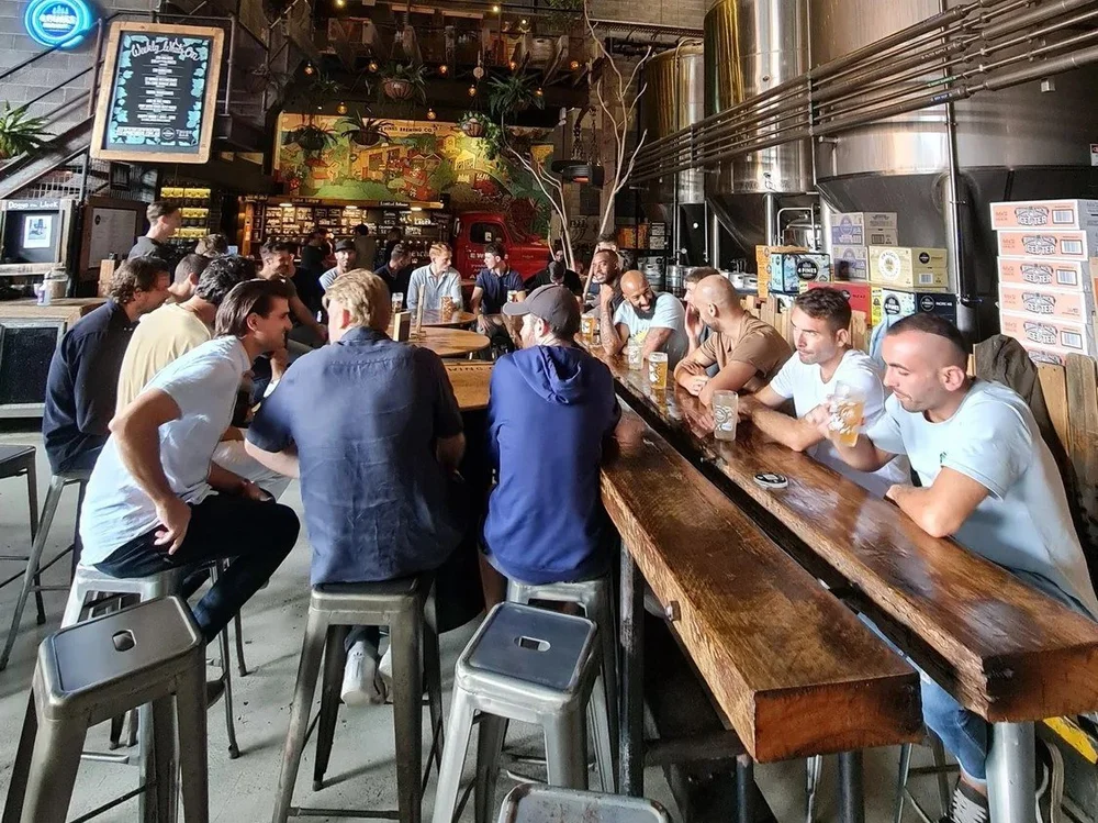 Bucks party group at a Northern Beaches brewery in Sydney