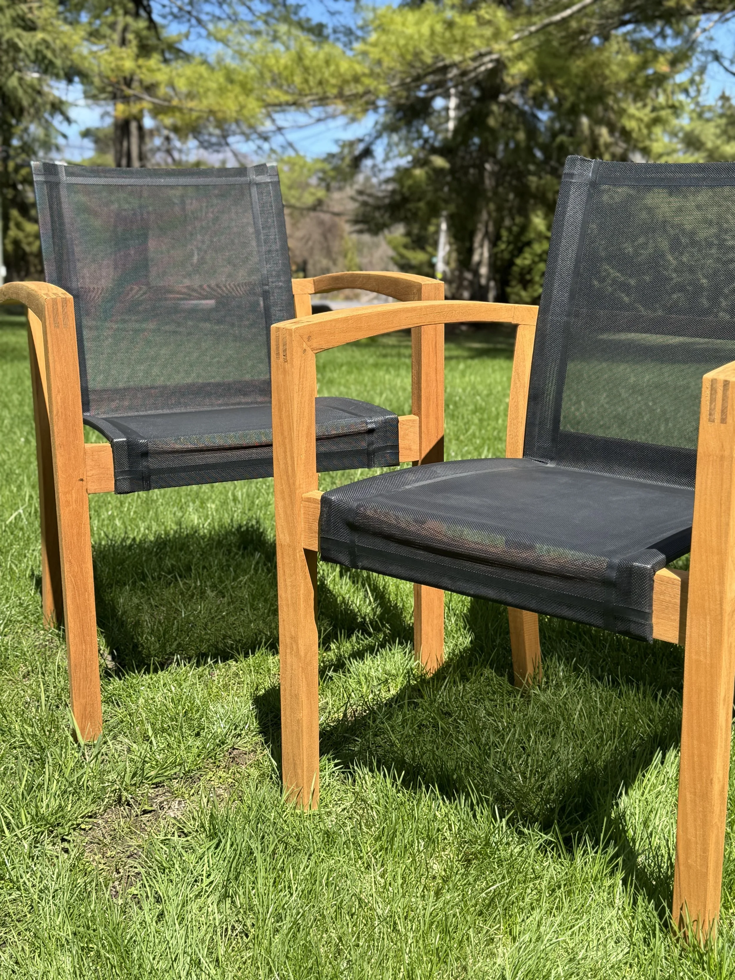 Restored teak chair with warm honey finish in Whitchurch-Stouffville, ON