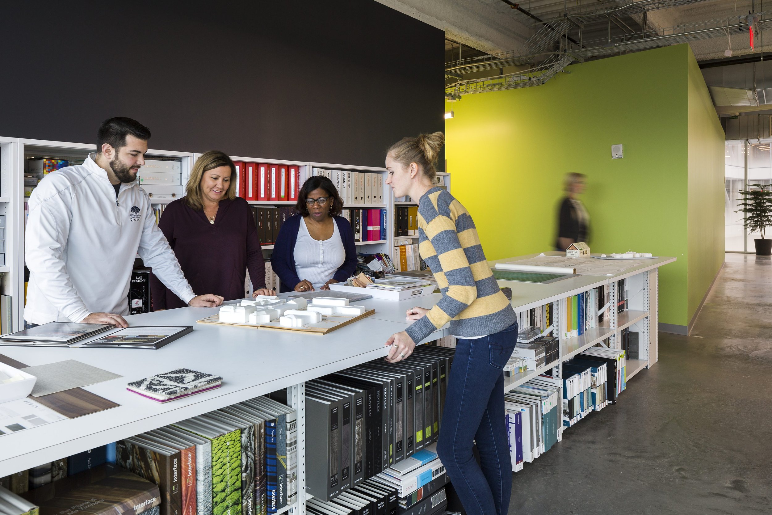 Materials library in use - photography by Studio Basel Media