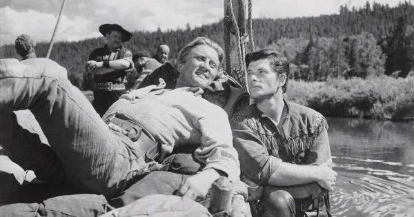 Kirk Douglas as fur trapper Jim Deakins in the 1952 western The Big Sky directed by Howard Hawks