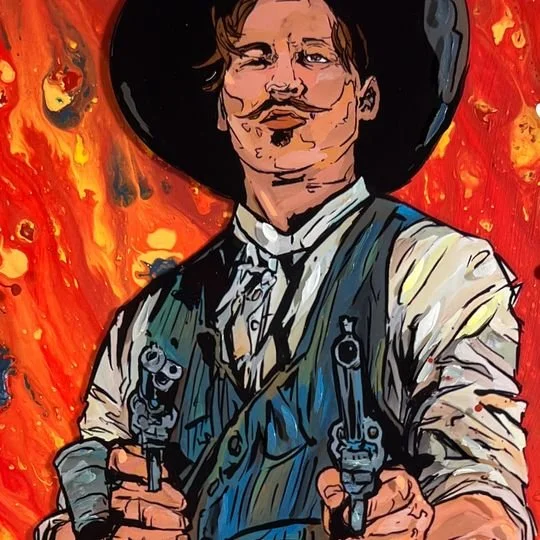 Detail of Cody Kuehl's One for Each of You painting, the 2026 Go West Film Festival poster