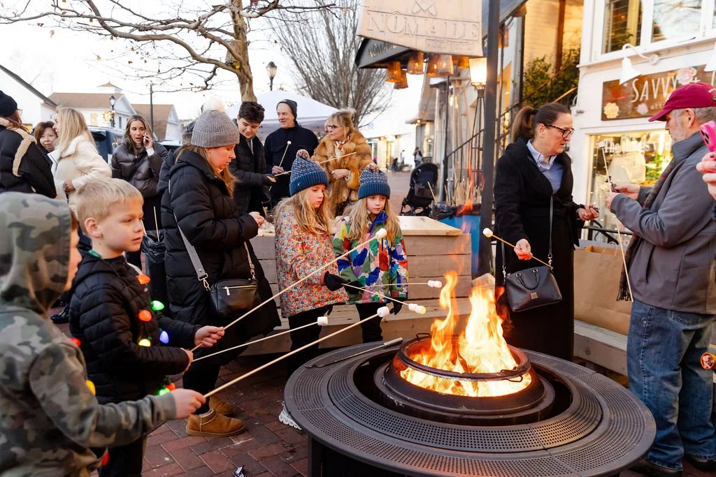 Roasting s'mores by the fire pit