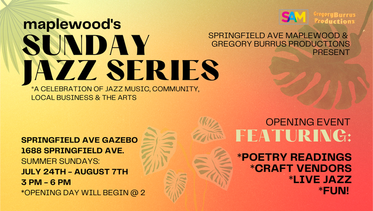 Maplewood Sunday Jazz Series Flyer.