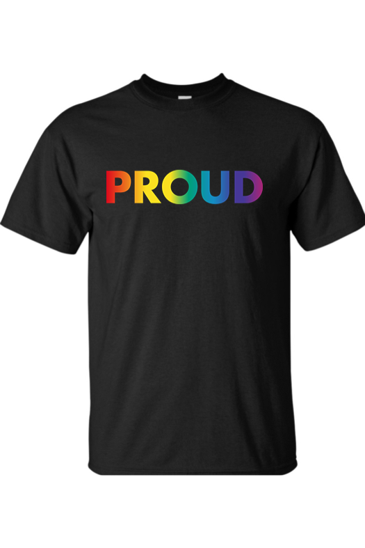 RHYTHM Proud merchandise displayed on a black product