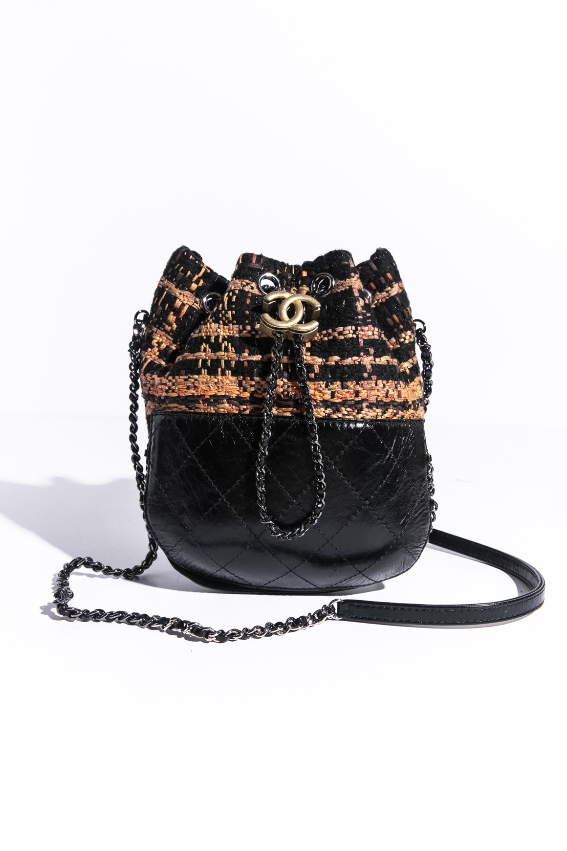CHANEL Orange & Black Small Gabrielle Bag — MOSS Designer Consignment