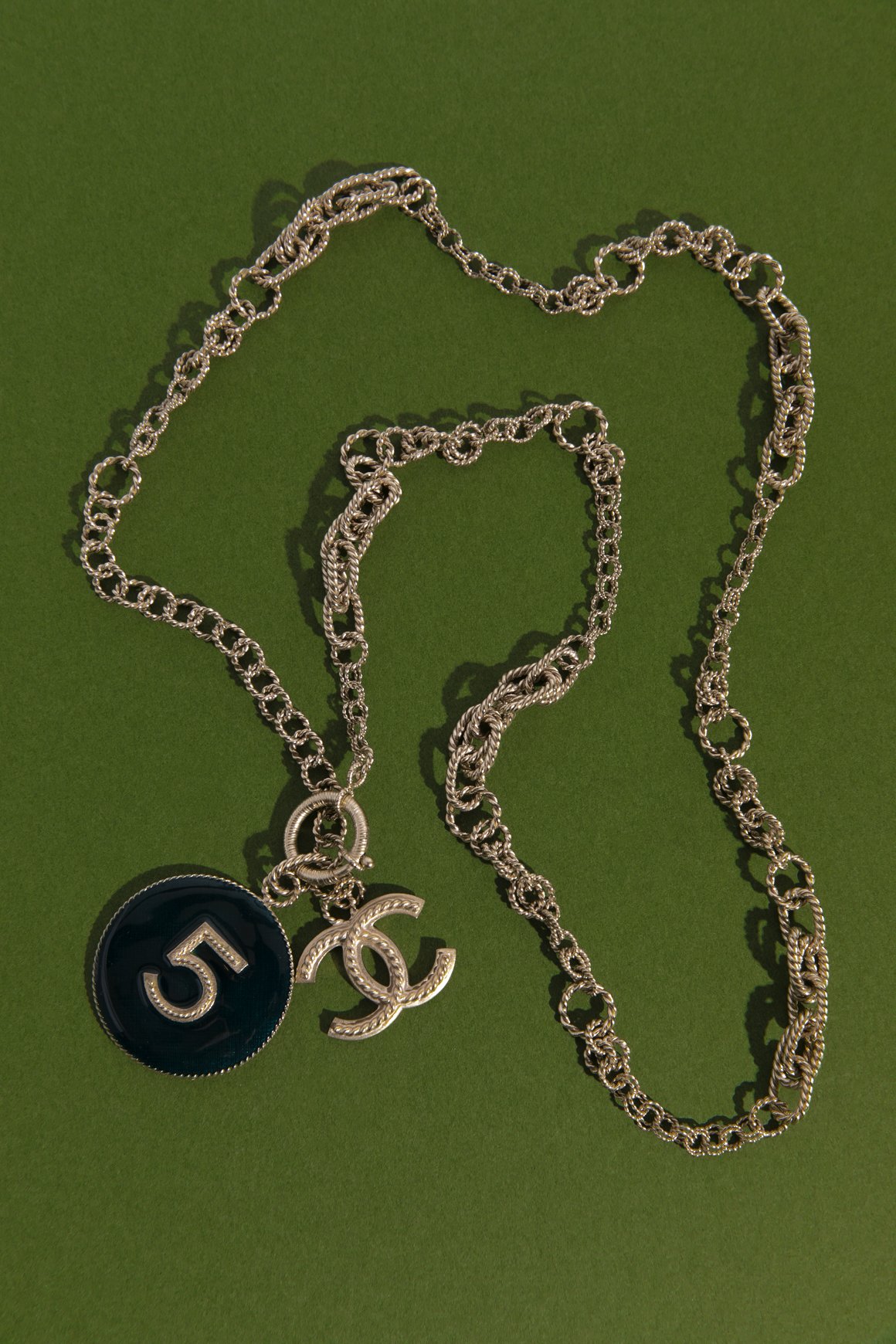 CHANEL Gold Chain Link 5 Coin Necklace — MOSS Designer Consignment