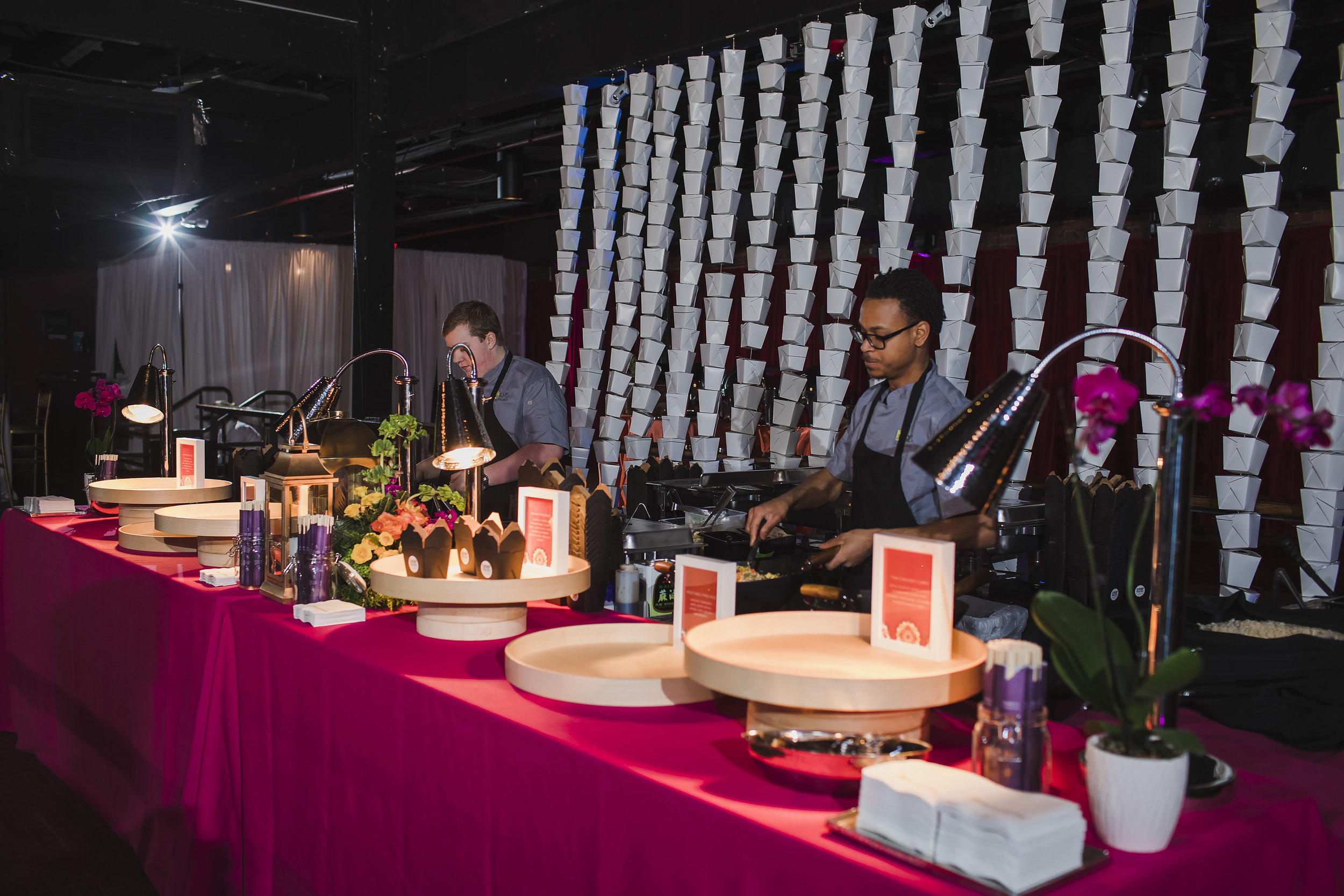 Chef-attended taco station at a Charlotte wedding