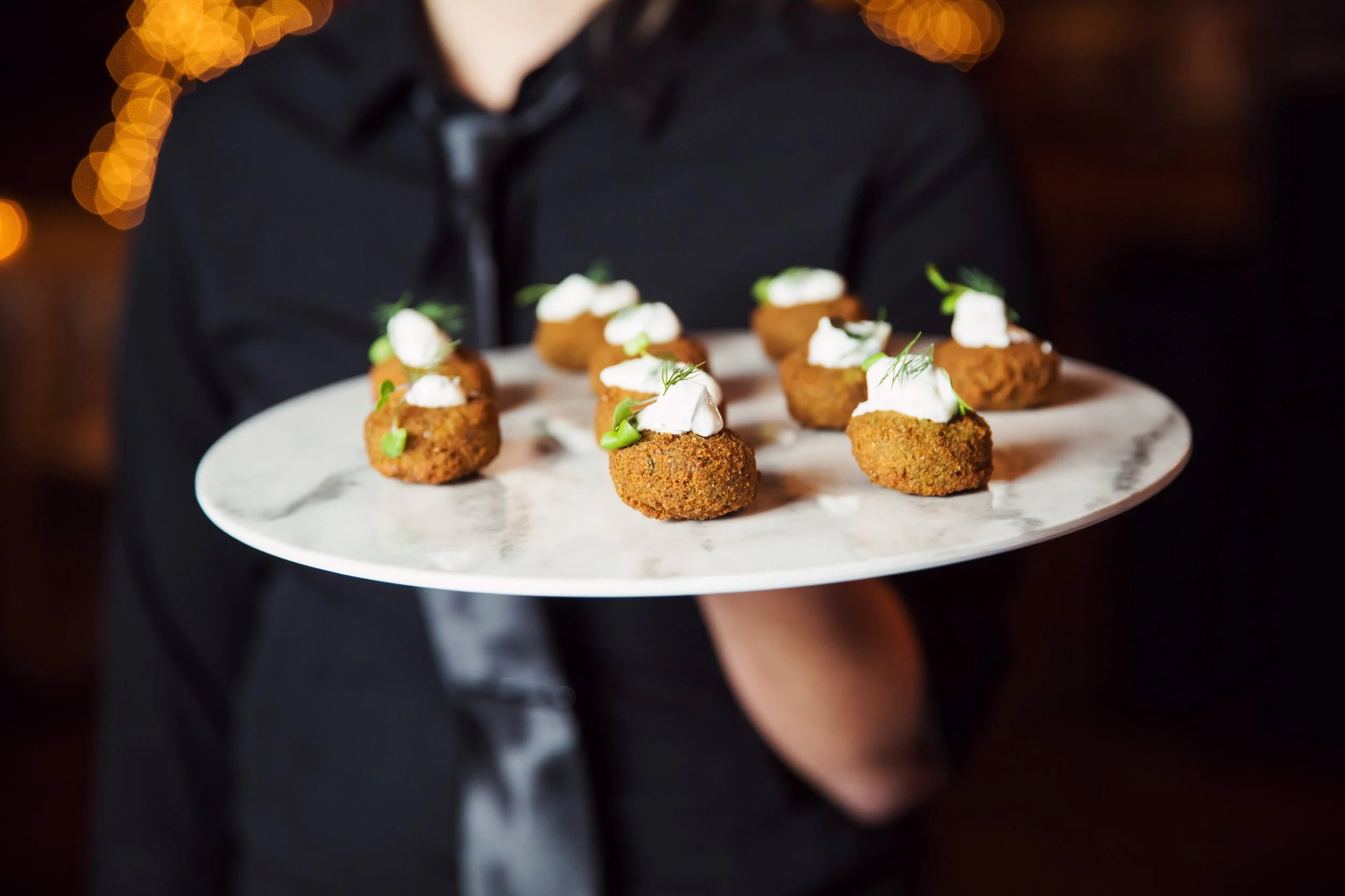 Passed hors d'oeuvres at a Charlotte wedding reception