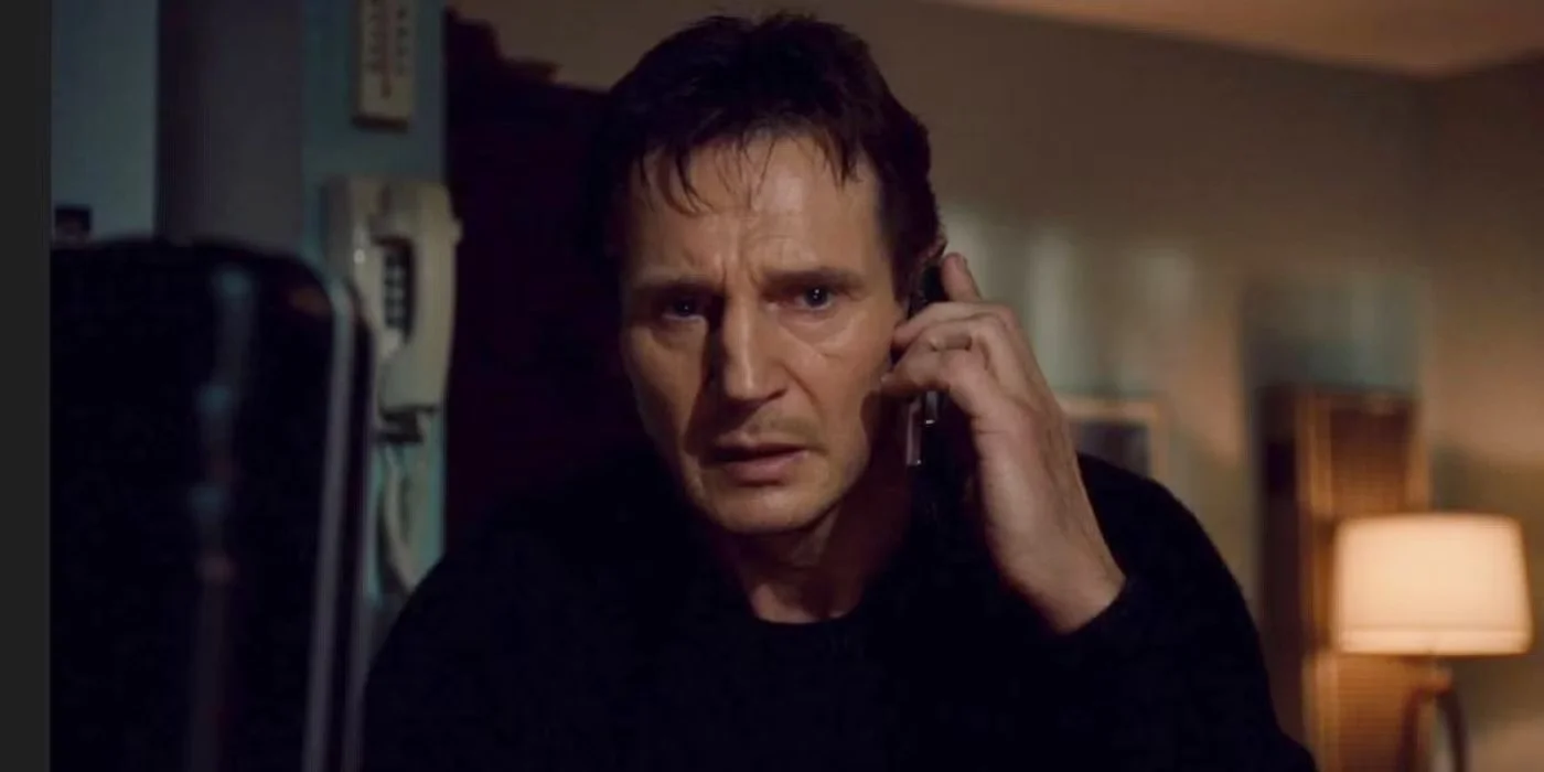 Liam Neeson on the phone