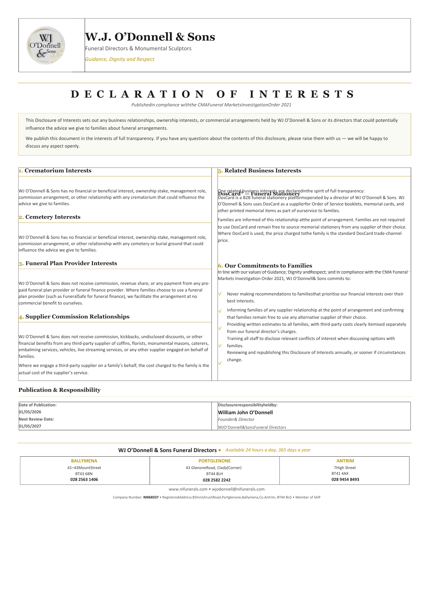 Declaration of Interests preview