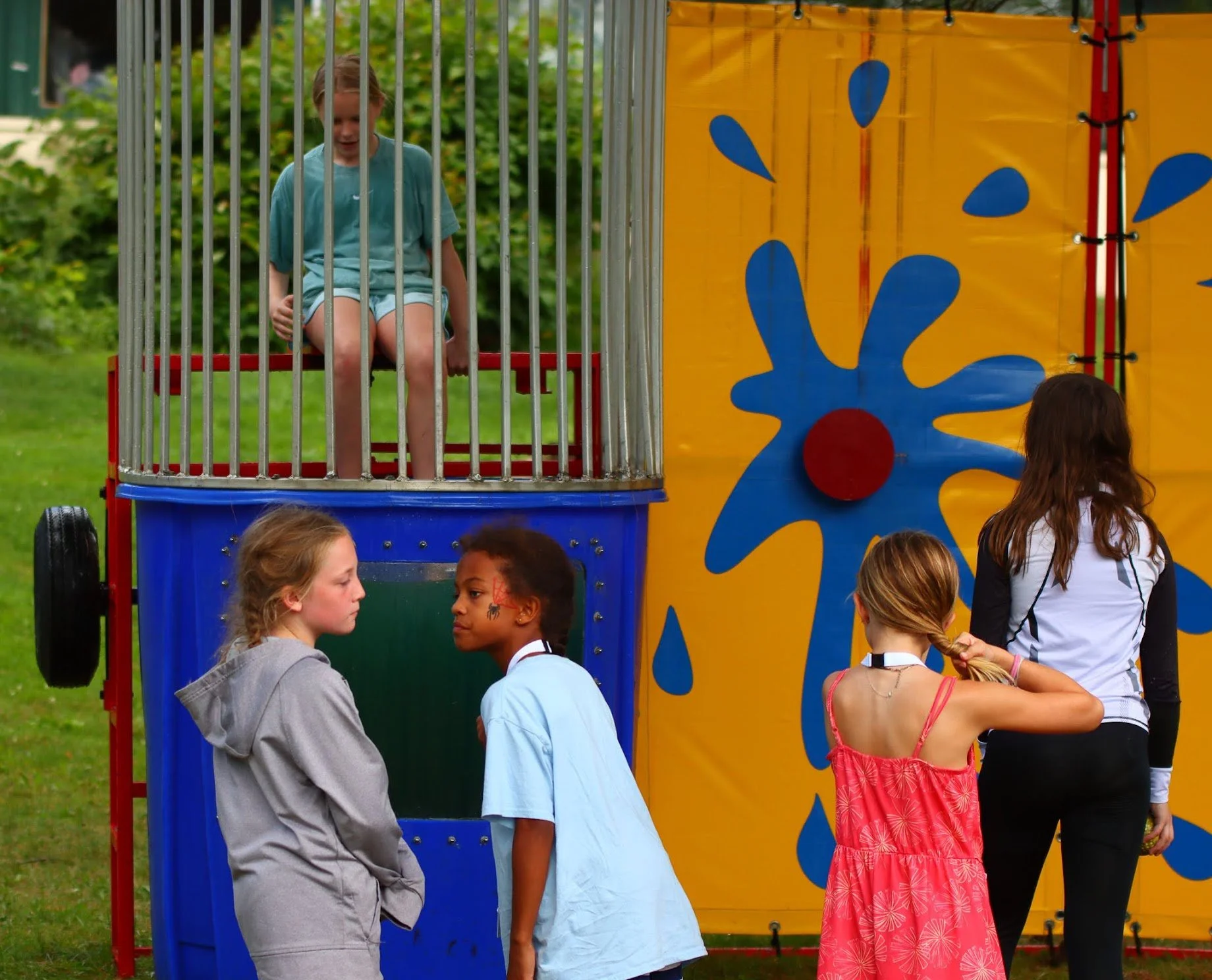 Girls Camp dunk tank at Heartland