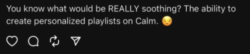 Comment about wanting customizable playlists