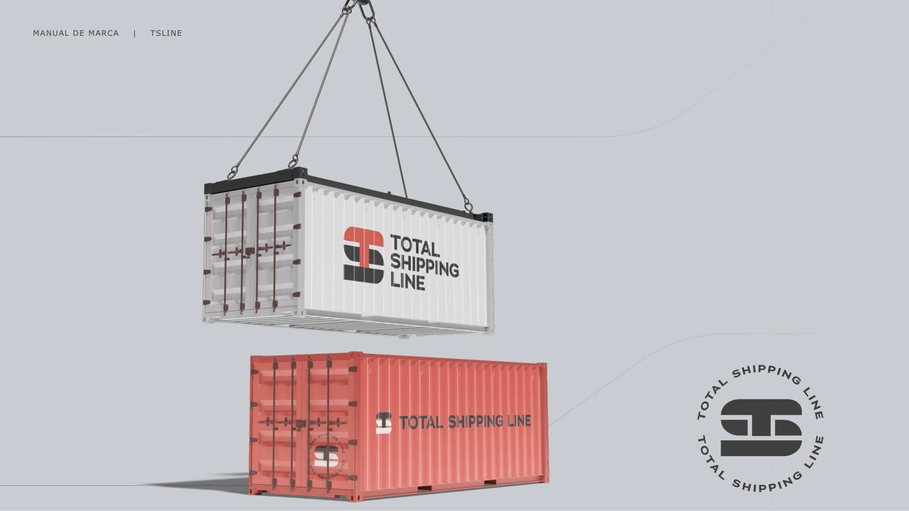 Contenedores con la identidad de Total Shipping Line