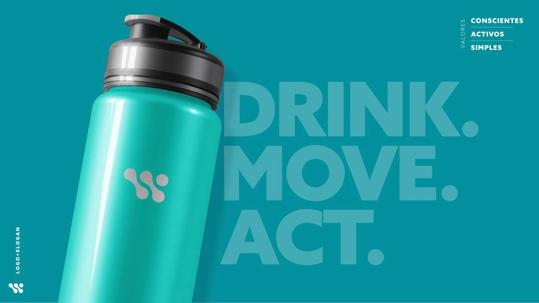 Botella Wo°da y el concepto Drink. Move. Act.