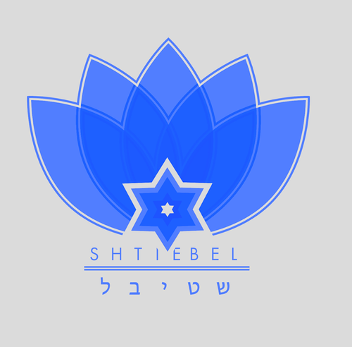 The Shtiebel logo: a blue lotus with a Star of David at its center.