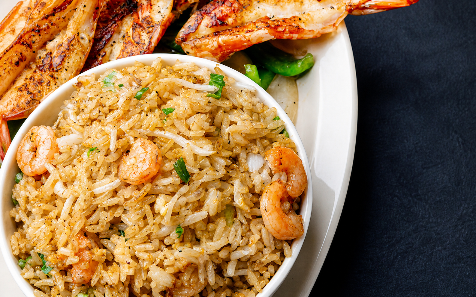 Close-up of Connie's shrimp fried rice