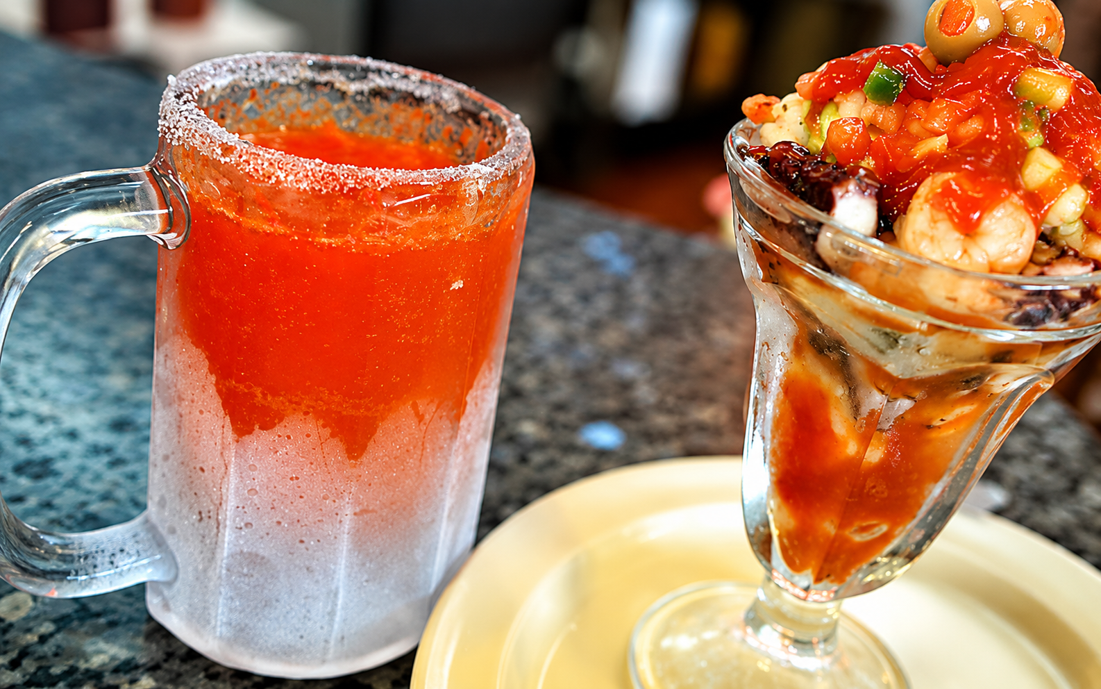 Connie's michelada with Connie's Original Michelada Sauce
