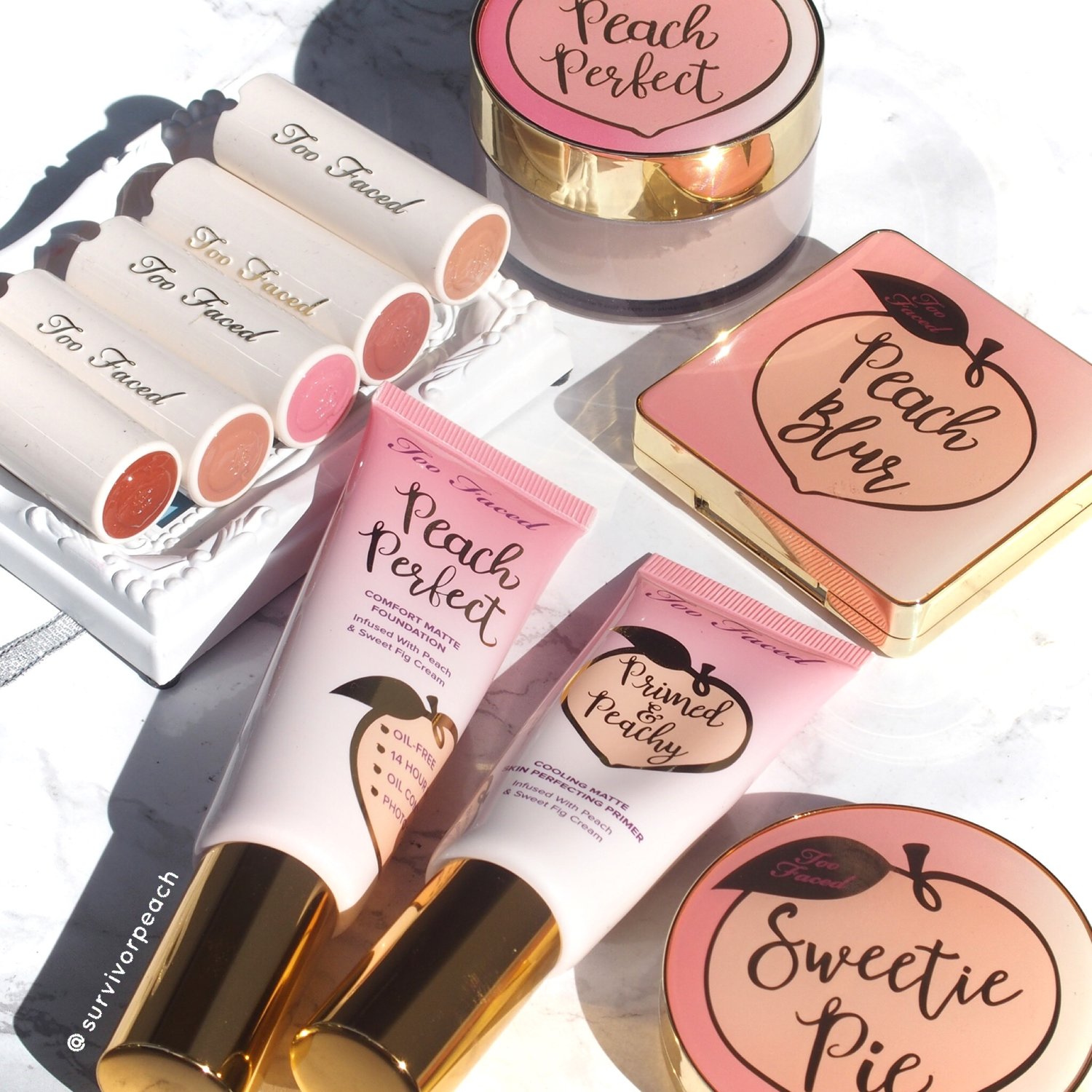 Toofaced Peaches And Cream Collection Reviews and Swatches — Survivorpeach.