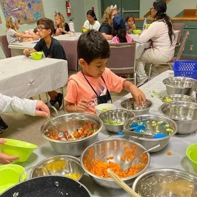 Child creating a recipe