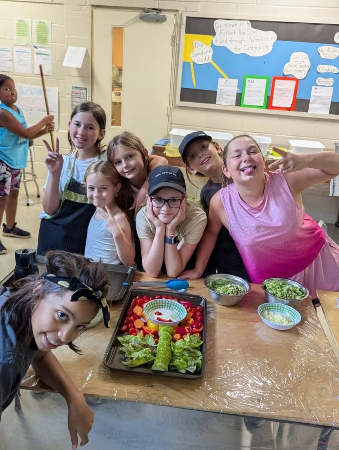 Kids cooking together
