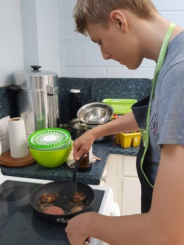 Confident Teen Cooking