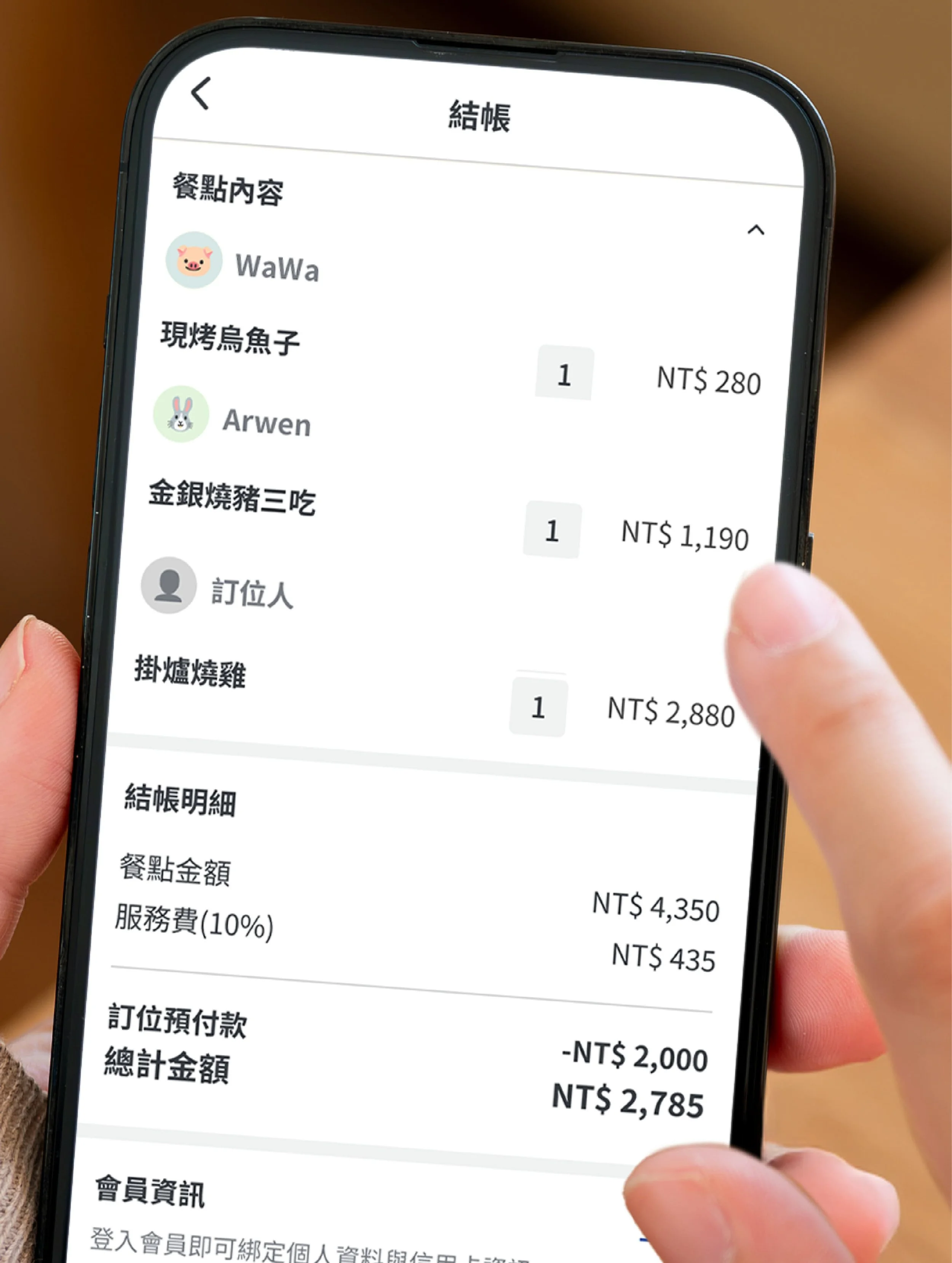 聚餐帳目清楚畫面