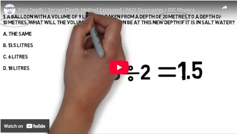 First depth / second depth method introduction — PADI IDC / DM physics