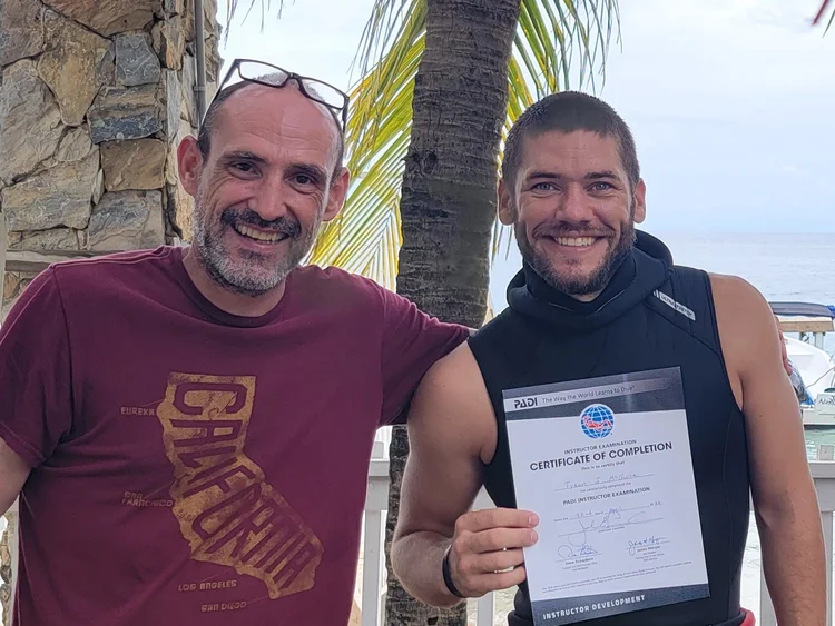 PADI Instructor Examination certificate of completion