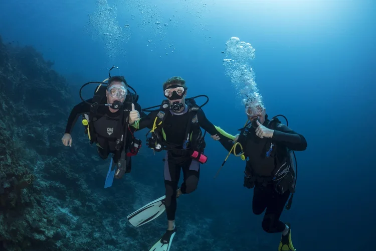 PADI Divemaster candidate training in Roatan