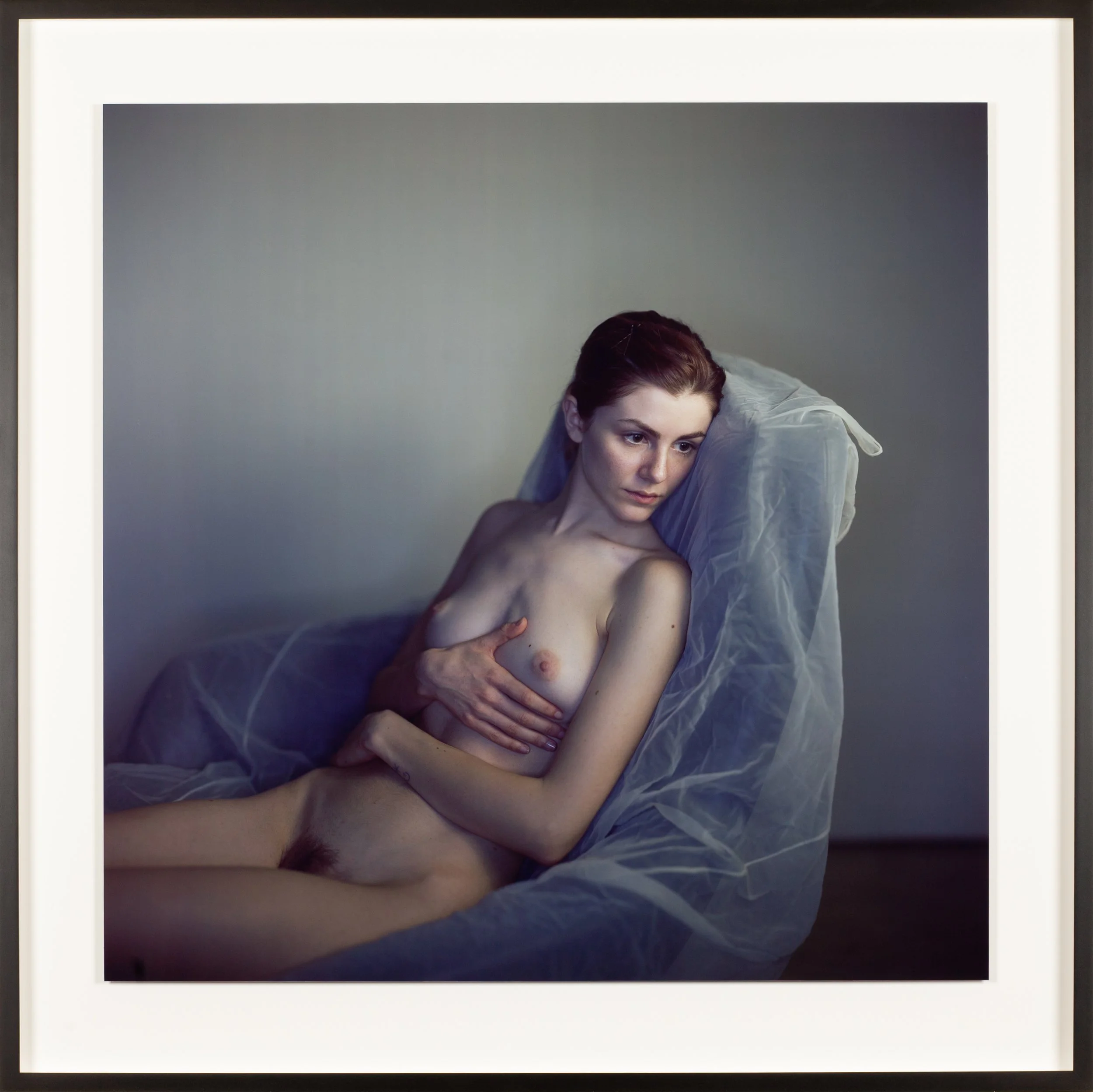 Reference: 0094 - Richard Learoyd - Cecilia white chair , 2019 camera obscura Ilfochrome photograph , 52-1 4 x 52 inches (framed) [132.7 x 132.1 cm]
