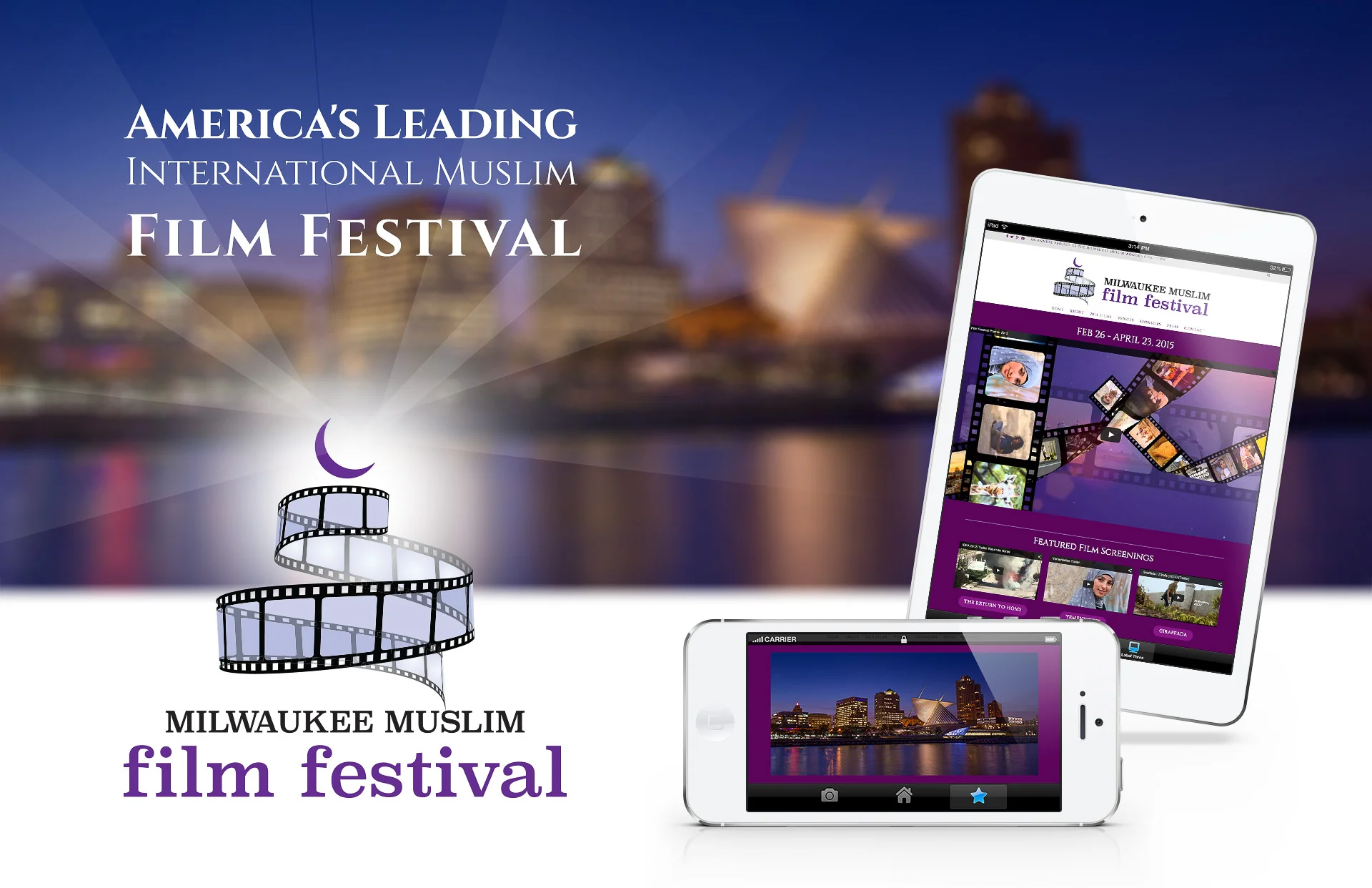 Milwaukee Muslim Film Festival campaign board.