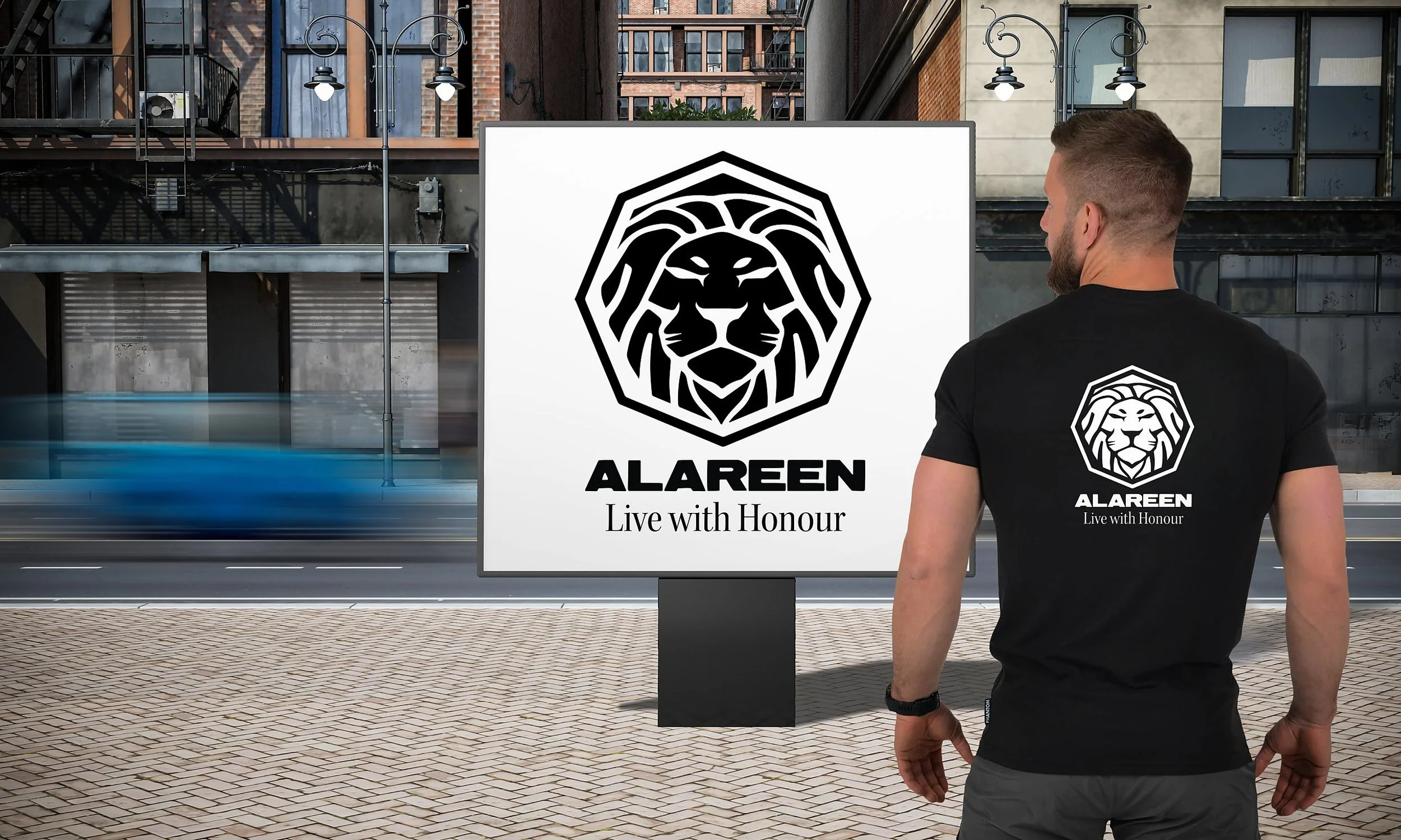 Al Areen academy brand identity street signage