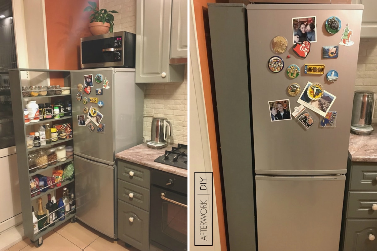  полка для кухни на колесиках за холодильник своими руками 98 фото