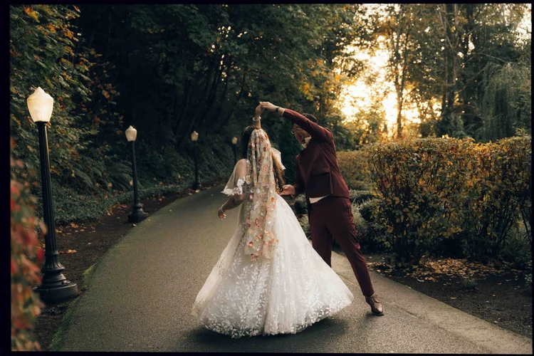 A couple on their wedding day