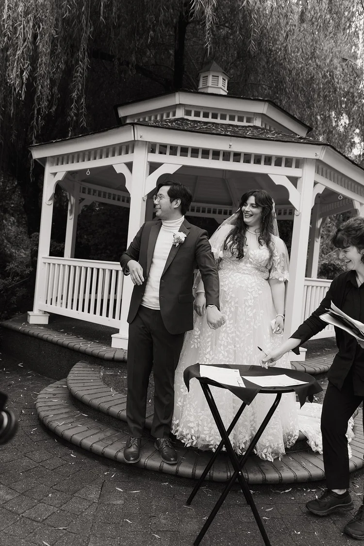 A couple on their wedding day
