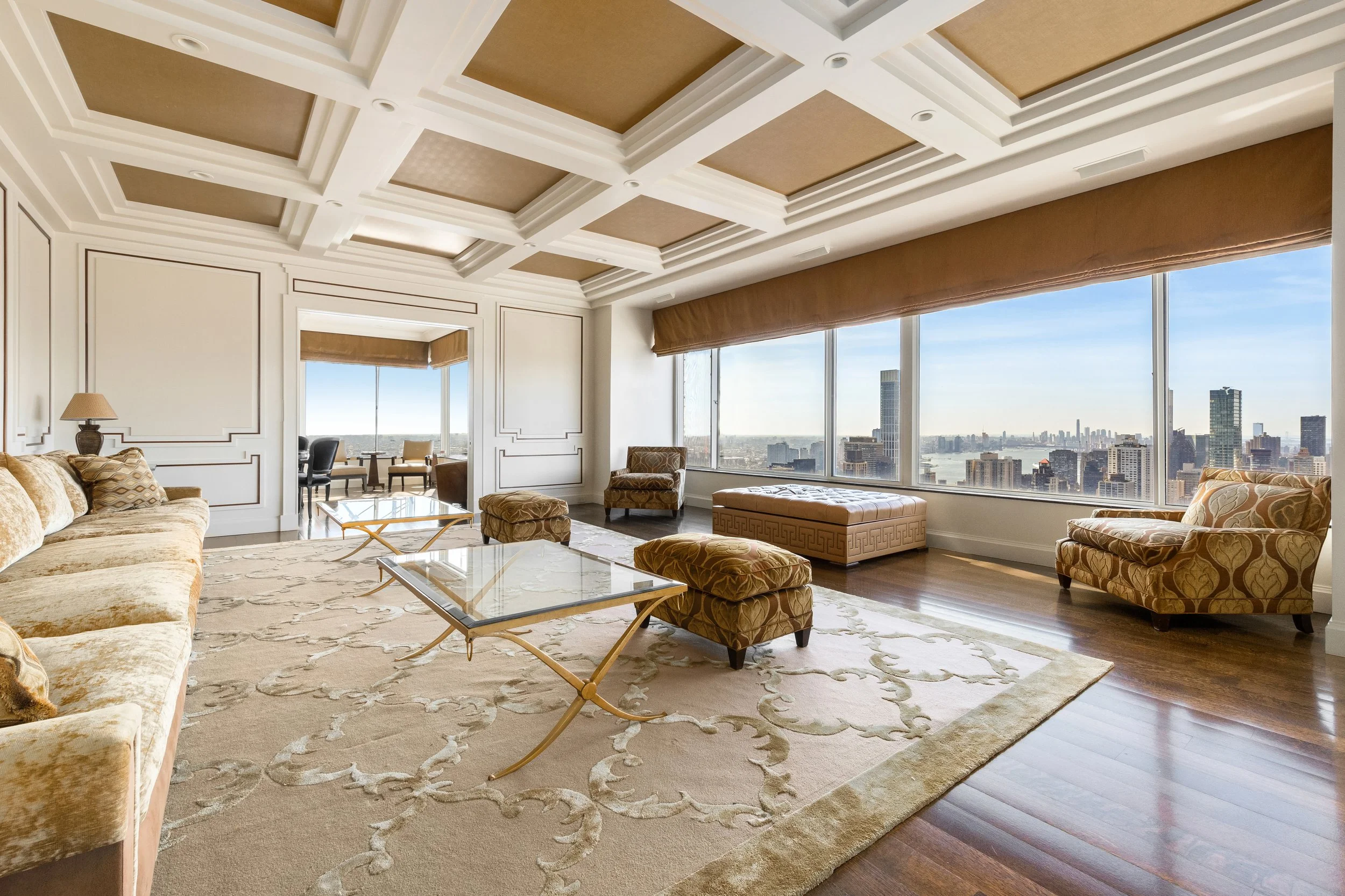 Spacious contemporary living room with expansive windows
