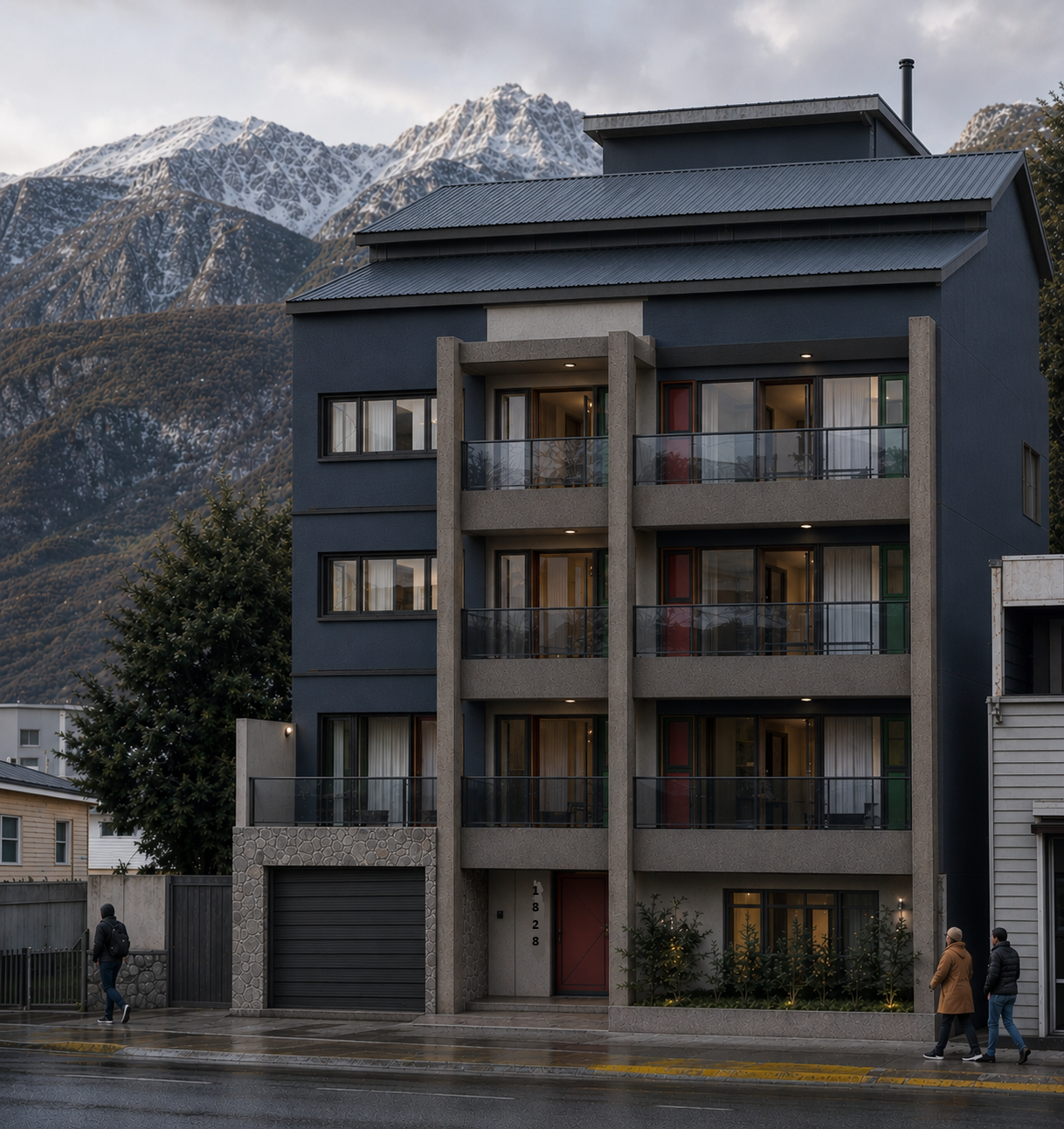 Visualización de la fachada del Edificio Sánchez de Caballero.