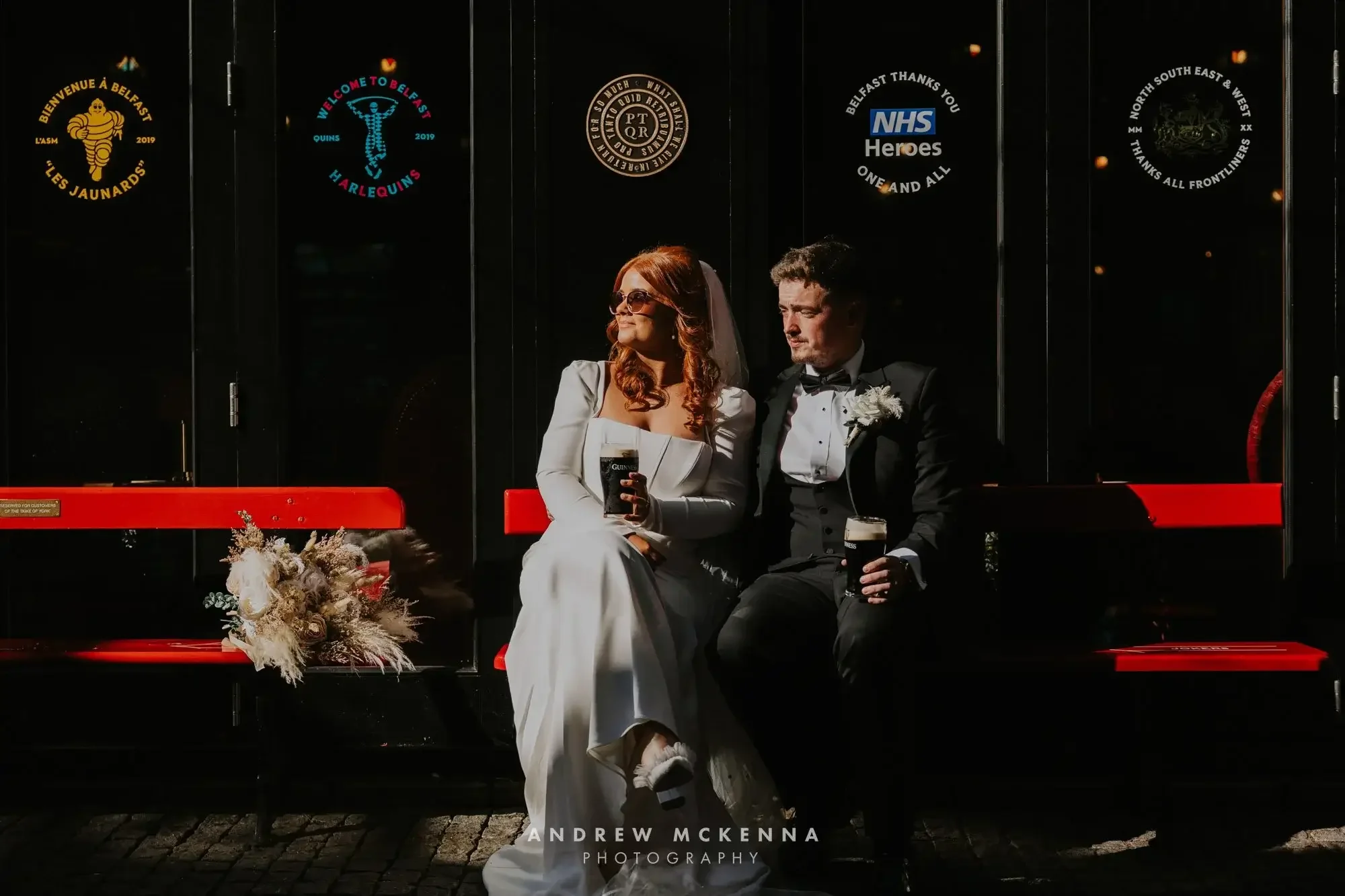 Bride and groom intimate moment at Tullyglass House Hotel wedding Northern Ireland