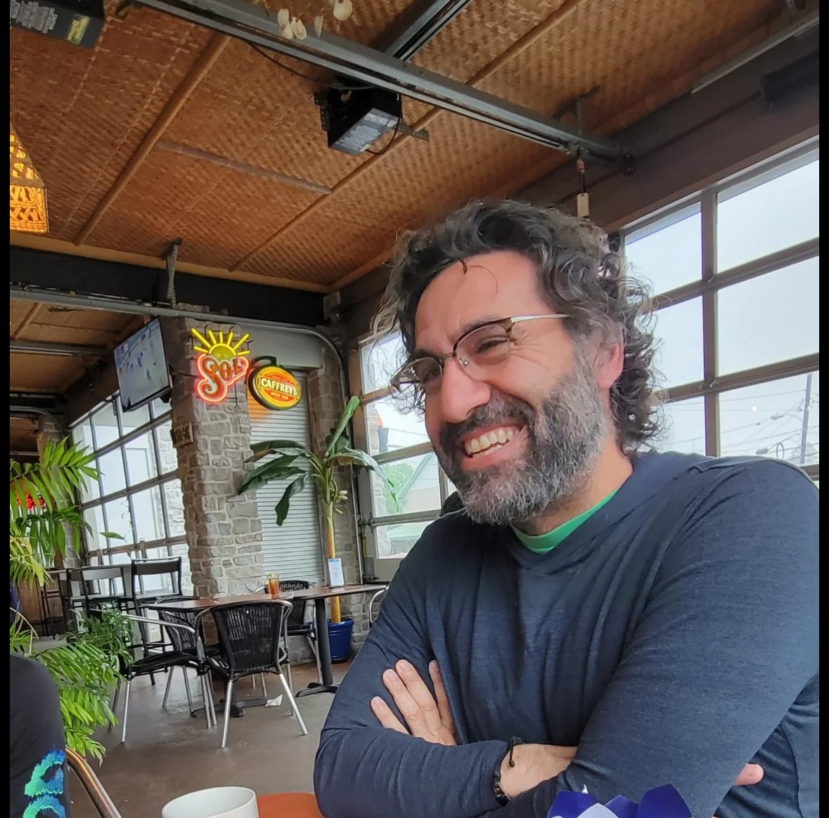 Michael Barata during a candid moment outdoors