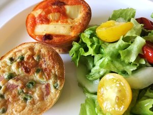 Quiches asperges/chorizo en erwtjes/ham