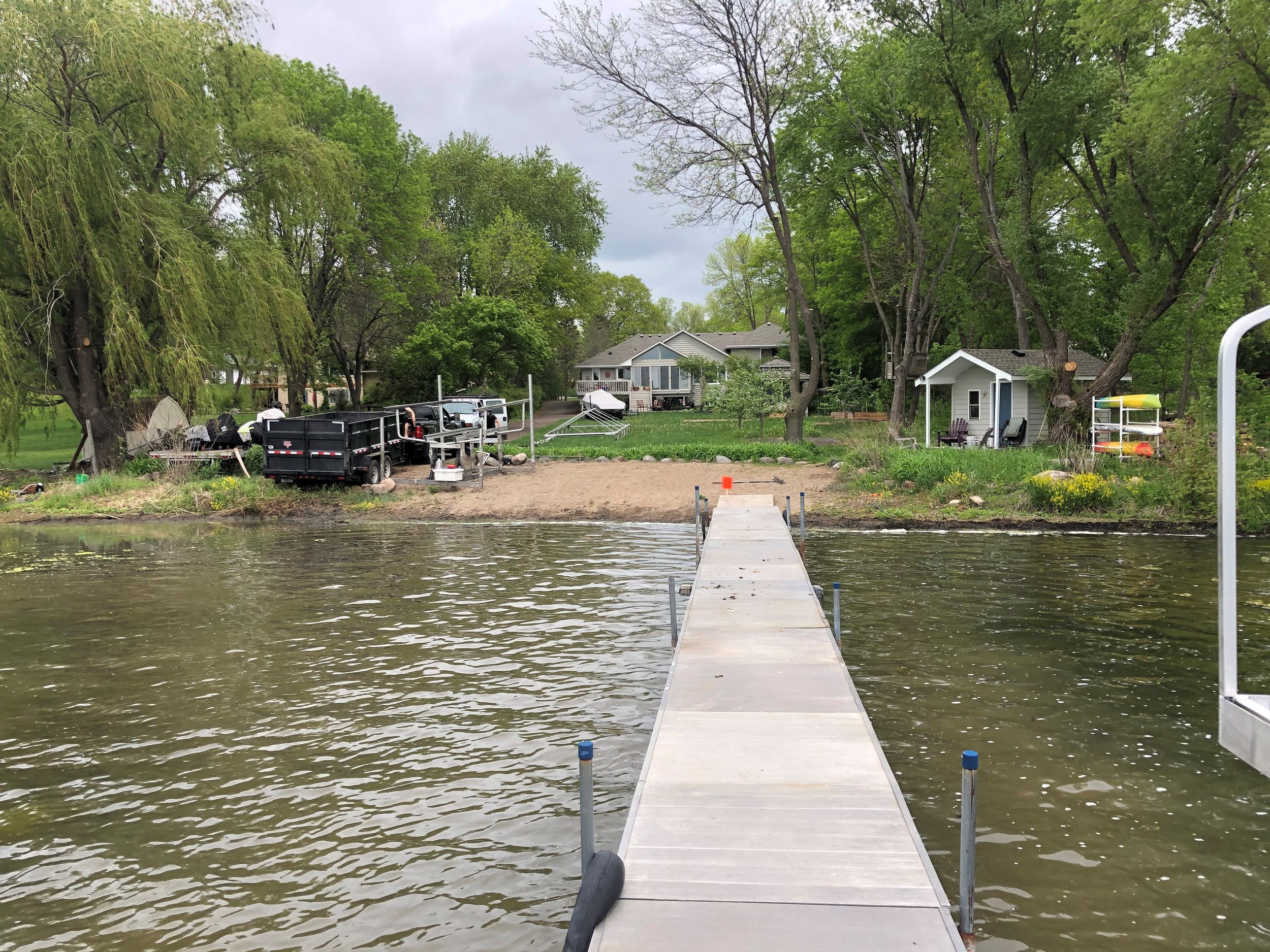 Lake shore after weed removal