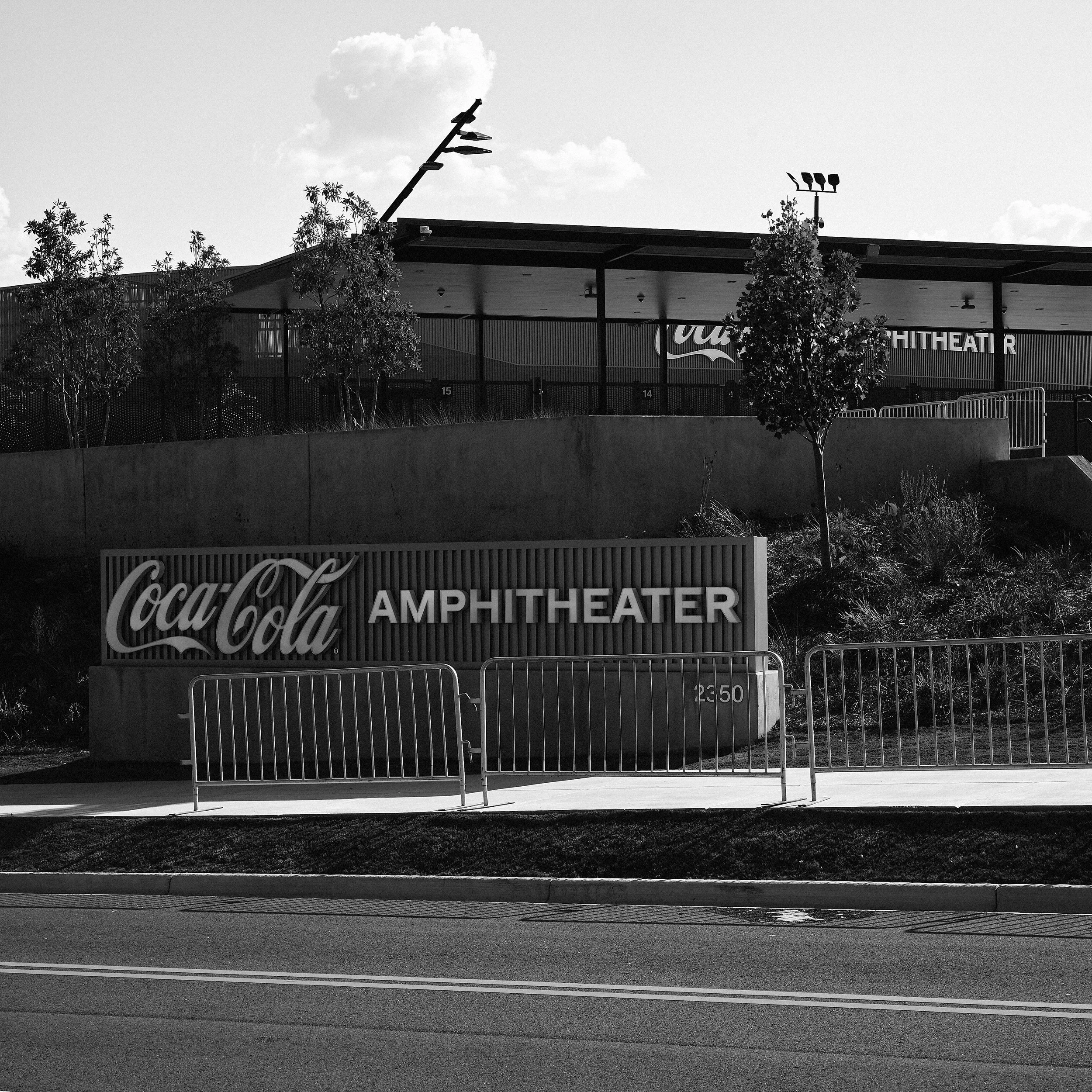 Coca-Cola Amphitheater sign and entrance in Birmingham, Alabama