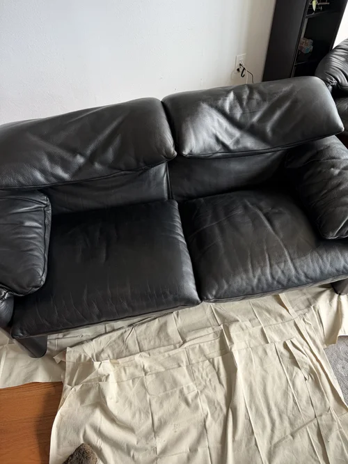 Leather loveseat after cleaning Portland