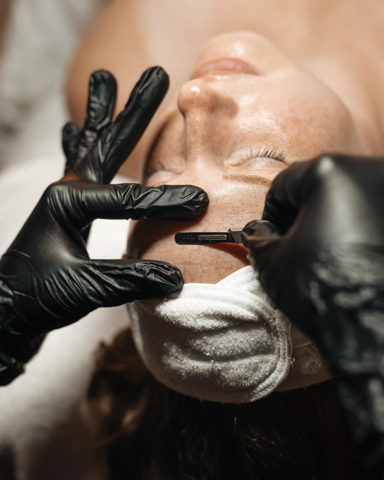 Dermaplaning facial treatment for Pittsburgh med spa and skincare brand marketing