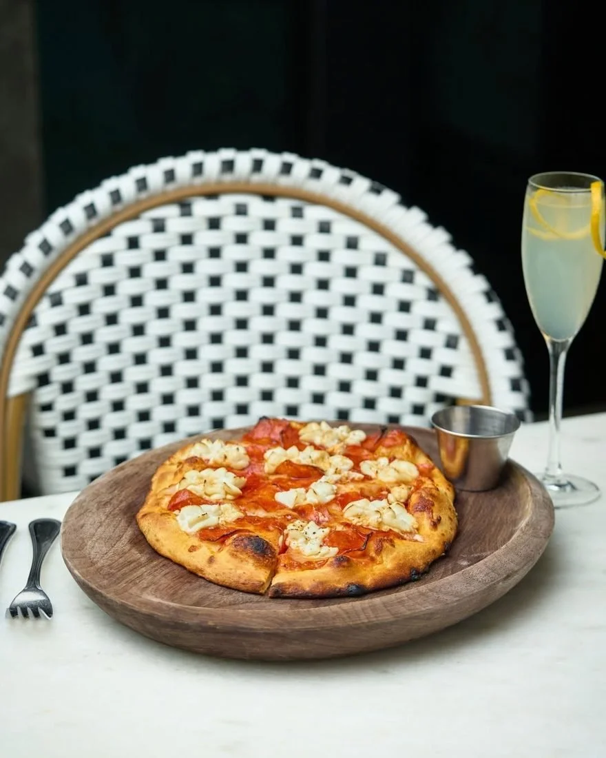 Wood-fired pizza and a French 75 at Duo Modern