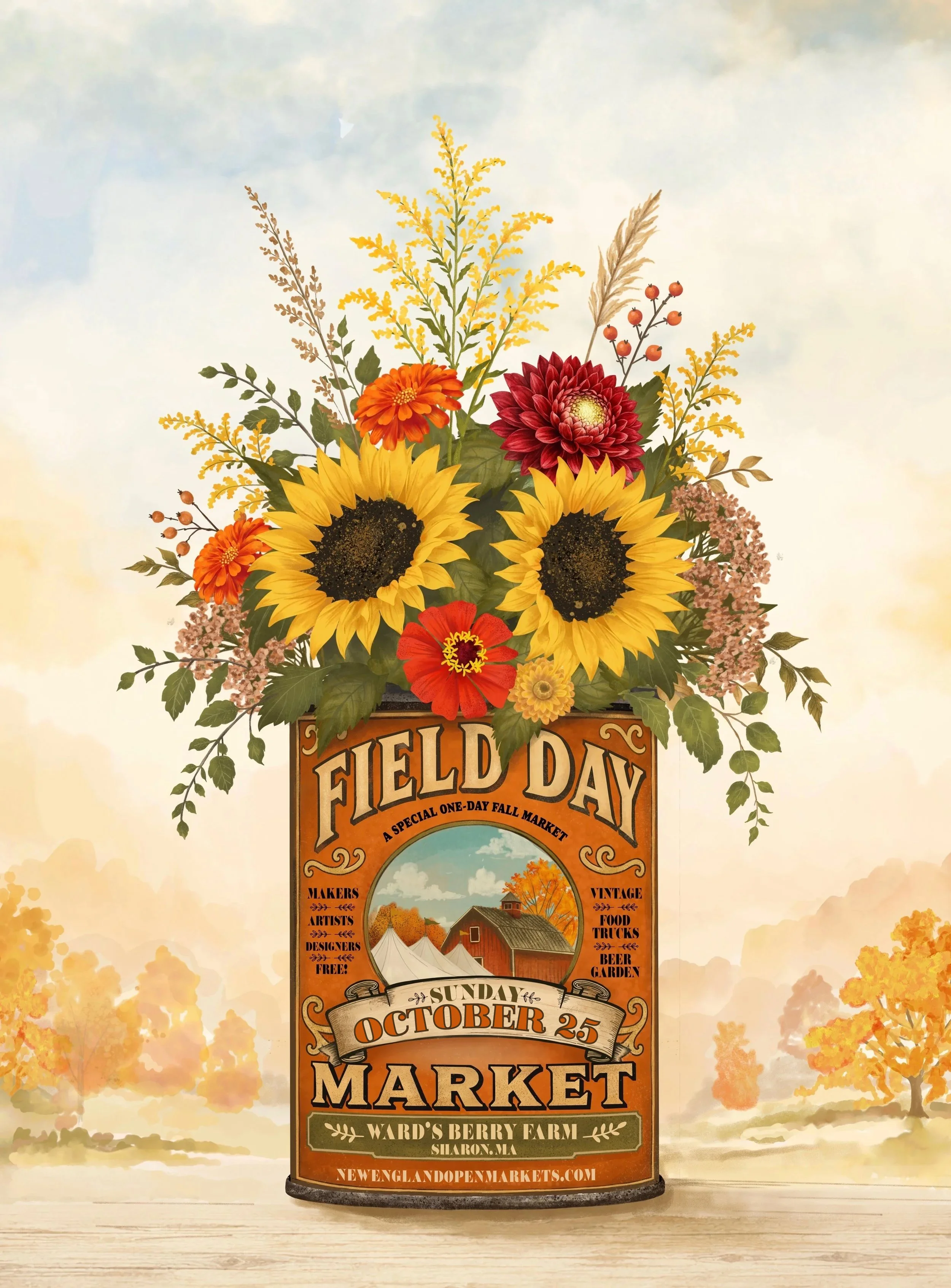 Field Day, a one-day fall market at Ward's Berry Farm, rescheduled to October 25