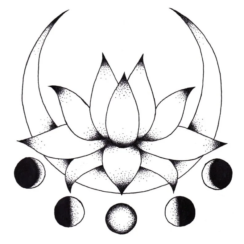 Триединая луна тату эскизы