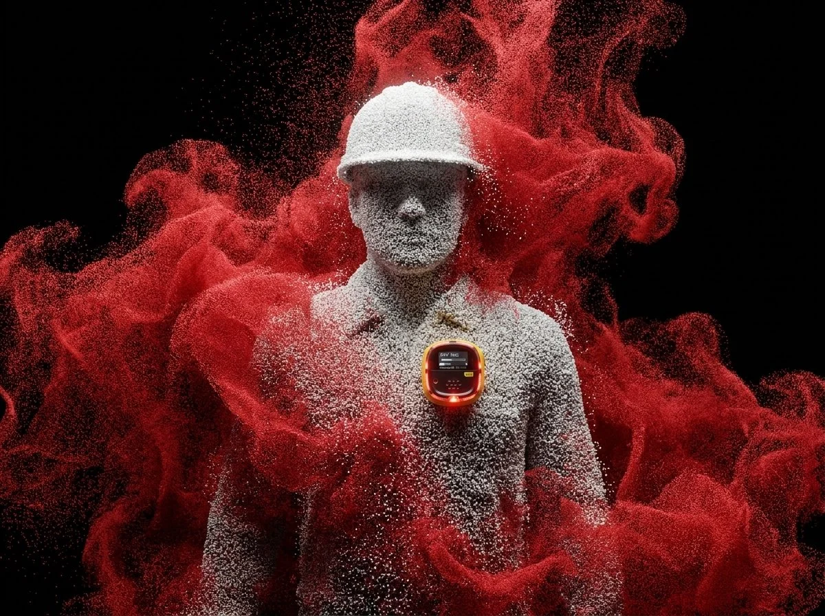 Industrial worker photographed for the safety equipment marketing concept