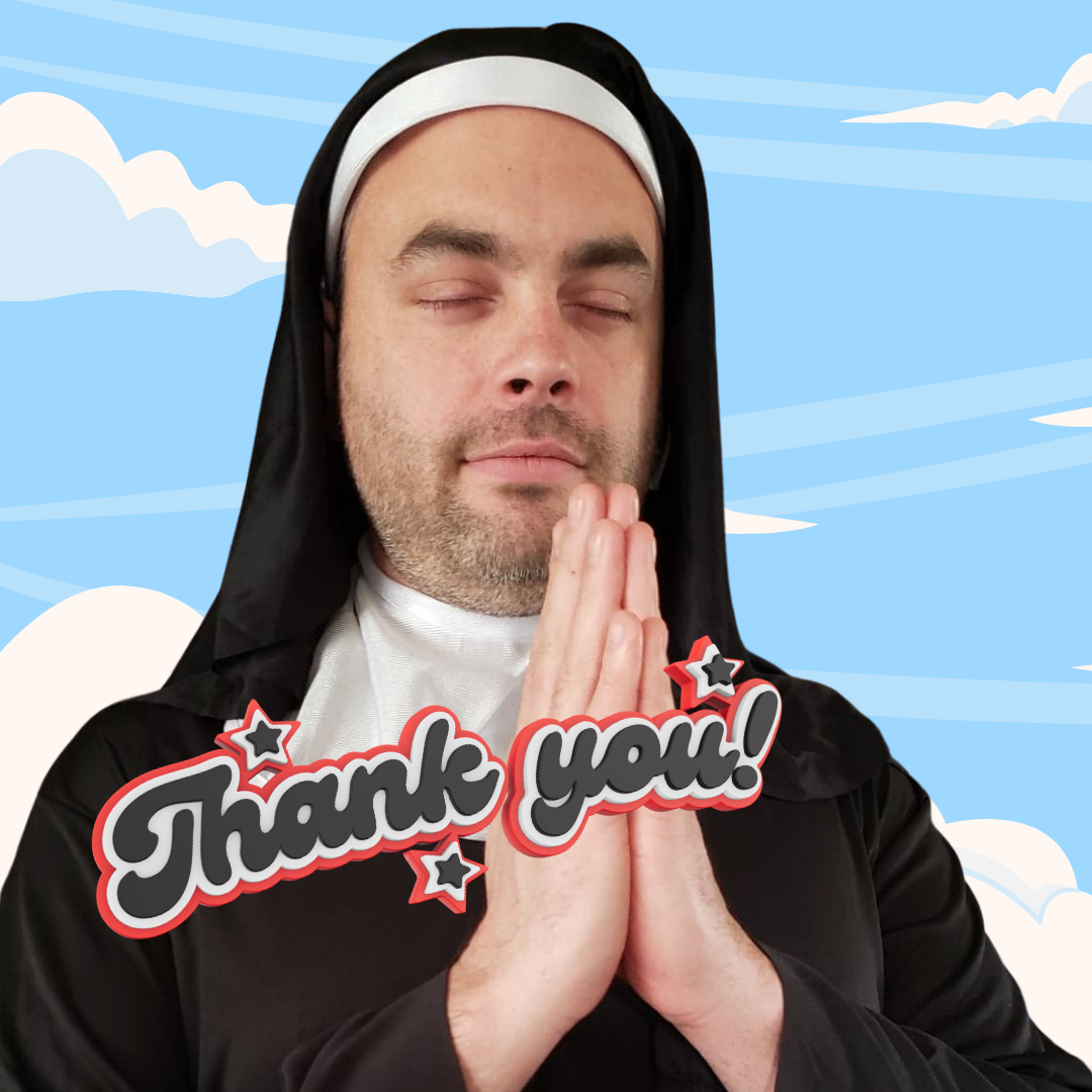 Dave in nun's habit